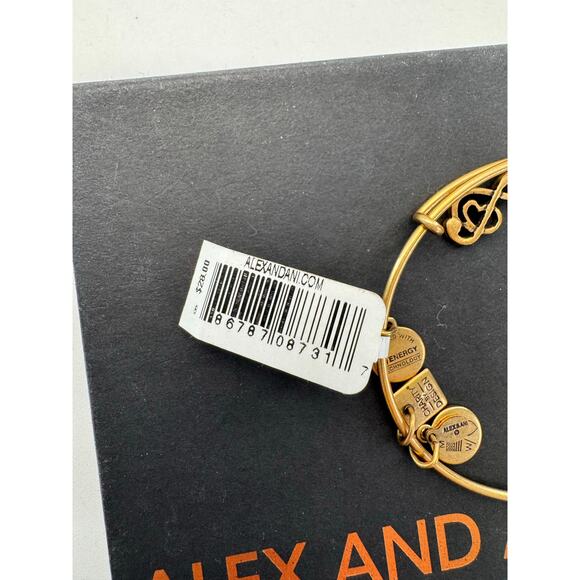 Alex and Ani "Sweet Melody Music" Charm Bangle Gold Bracelet w/Box NEW - Picture 4 of 5